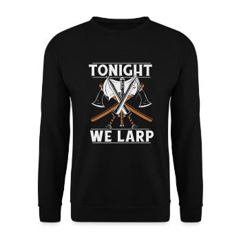 Heute Abend LARP LARPen Waffen Rüstung Charakter - Unisex Pullover - Schwarz - Vorne - Alina (178cm) & Michal (187cm)