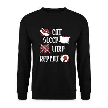 Eat Sleep LARP Repeat LARPing Weapons Armor - Unisex Sweatshirt - black - Front - Alina (178cm) & Michal (187cm)