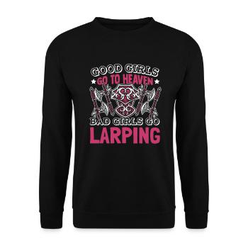Bad Girls Go Larping LARPing Armor Weapons - Unisex Sweatshirt - black - Front - Alina (178cm) & Michal (187cm)