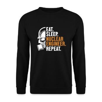 Manger Dormir Nucléaire Ingénieur Répéter l’énergie Nucléaire - Sweat-shirt Unisexe - noir - Devant - Alina (178cm) & Michal (187cm)