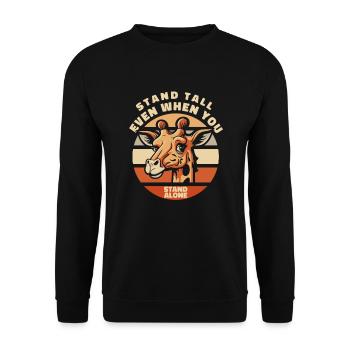 Steh aufrecht, auch wenn du alleine stehst Afrikaner - Unisex Pullover - Schwarz - Vorne - Alina (178cm) & Michal (187cm)