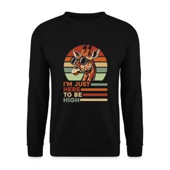 Nur hier, um hoch zu sein Giraffidae Nubischer Afrikaner - Unisex Pullover - Schwarz - Vorne - Alina (178cm) & Michal (187cm)