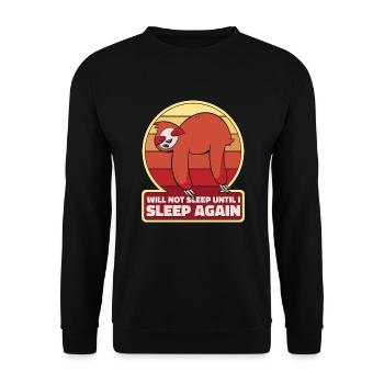 Ich werde nicht schlafen, bis ich wieder schlafe Pilosa - Unisex Pullover - Schwarz - Vorne - Alina (178cm) & Michal (187cm)