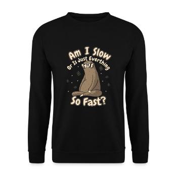 Oder ist einfach alles so schnell Pilosa folivora - Unisex Pullover - Schwarz - Vorne - Alina (178cm) & Michal (187cm)