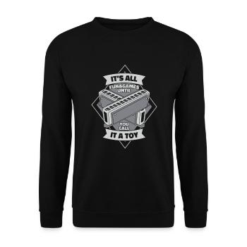 Jusqu’à ce que vous l’appeliez un harmoniste de harpe à bouche jouet - Sweat-shirt Unisexe - noir - Devant - Alina (178cm) & Michal (187cm)
