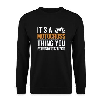 It's a Motocross Thing Racing Supermoto - Unisex Sweatshirt - black - Front - Alina (178cm) & Michal (187cm)