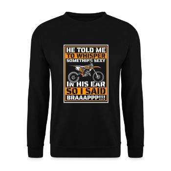 Flüstere etwas sexy Racing Supermoto - Unisex Pullover - Schwarz - Vorne - Alina (178cm) & Michal (187cm)