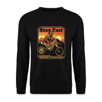 Stay Fast Motorcycle Racing Supermoto Riders - Unisex Sweatshirt - black - Front - Alina (178cm) & Michal (187cm)