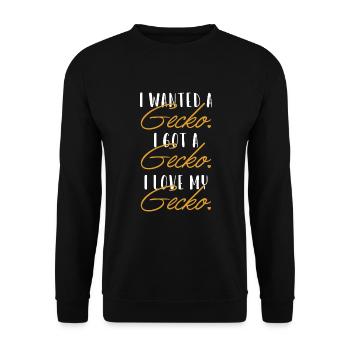 Gecko Love Lézard à crête Gekkota Gecko Expert - Sweat-shirt Unisexe - noir - Devant - Alina (178cm) & Michal (187cm)