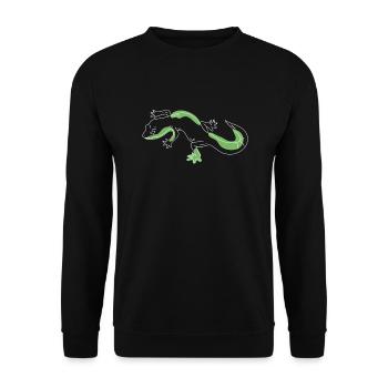 Lineart Gekkota Lézard à crête Gecko Expert - Sweat-shirt Unisexe - noir - Devant - Alina (178cm) & Michal (187cm)