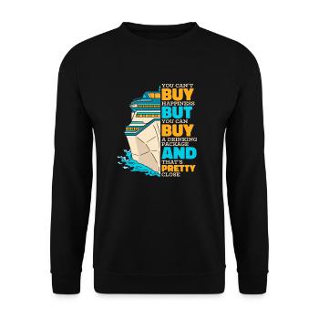 Ne peut pas acheter le bonheur mais boire une croisière - Sweat-shirt Unisexe - noir - Devant - Alina (178cm) & Michal (187cm)