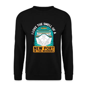 J’adore l’odeur d’une croisière en bateau de croisière dans un nouveau port - Sweat-shirt Unisexe - noir - Devant - Alina (178cm) & Michal (187cm)