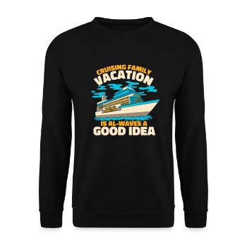 Croisière Vacances en famille Alwaves Good Cruise - Sweat-shirt Unisexe - noir - Devant - Alina (178cm) & Michal (187cm)