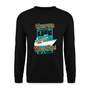 Croisière à travers la vie, un port à la fois - Sweat-shirt Unisexe - noir - Devant - Alina (178cm) & Michal (187cm)