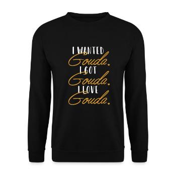 Gouda Love Queso Fromager Amant Gouda - Sweat-shirt Unisexe - noir - Devant - Alina (178cm) & Michal (187cm)