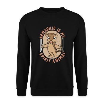 Armadillo Is My Spirit Animal Pink Fairy - Unisex Sweatshirt - black - Front - Alina (178cm) & Michal (187cm)