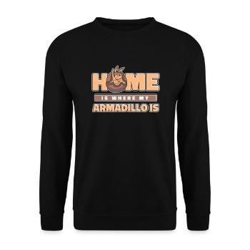La maison est là où mon tatou est la fée rose - Sweat-shirt Unisexe - noir - Devant - Alina (178cm) & Michal (187cm)