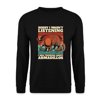 Was Thinking About Armadillos Pink Fairy - Unisex Sweatshirt - black - Front - Alina (178cm) & Michal (187cm)