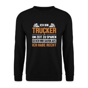 Trucker hat immer Recht Trucker Truckie Legends - Unisex Sweatshirt - black - Front - Alina (178cm) & Michal (187cm)