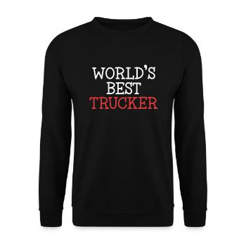 World's Best Trucker Trucker Legends Truckie - Unisex Sweatshirt - black - Front - Alina (178cm) & Michal (187cm)