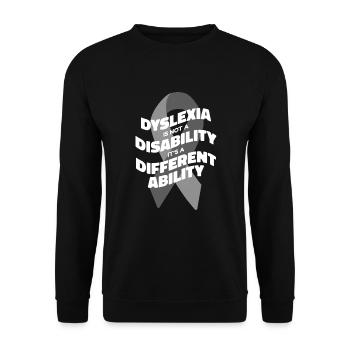 Legasthenie ist keine Behinderung Legasthenie Apraxie - Unisex Pullover - Schwarz - Vorne - Alina (178cm) & Michal (187cm)