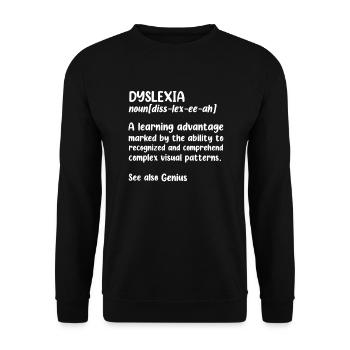 Dyslexie Définition du nom Dyslexie Apraxie - Sweat-shirt Unisexe - noir - Devant - Alina (178cm) & Michal (187cm)