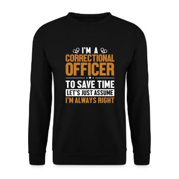 Agent correctionnel : Supposons que j’ai raison - Sweat-shirt Unisexe - noir - Devant - Alina (178cm) & Michal (187cm)