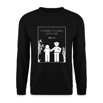 Correctional Officer Chinese Hanzi Corrections - Unisex Sweatshirt - black - Front - Alina (178cm) & Michal (187cm)