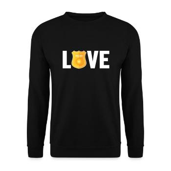 Gardien de prison de l’établissement correctionnel de Love - Sweat-shirt Unisexe - noir - Devant - Alina (178cm) & Michal (187cm)