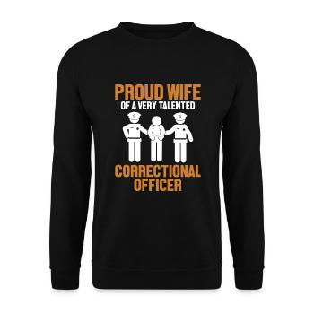 Proud Wife Of A Correctional Officer Corrections - Unisex Sweatshirt - black - Front - Alina (178cm) & Michal (187cm)