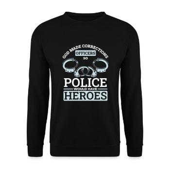 La police aurait donc un gardien de prison pour les héros - Sweat-shirt Unisexe - noir - Devant - Alina (178cm) & Michal (187cm)