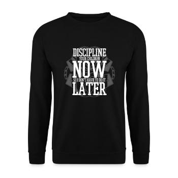 Disciplinez vos enfants maintenant Gardien de prison - Sweat-shirt Unisexe - noir - Devant - Alina (178cm) & Michal (187cm)