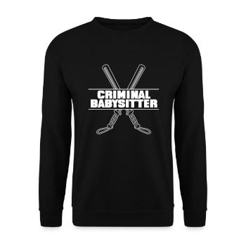 Krimineller Babysitter Gefängniswärter Korrekturen - Unisex Pullover - Schwarz - Vorne - Alina (178cm) & Michal (187cm)