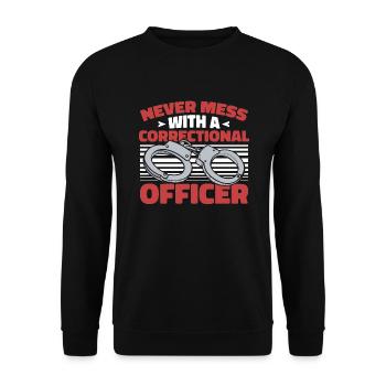 Ne plaisantez jamais avec un agent correctionnel - Sweat-shirt Unisexe - noir - Devant - Alina (178cm) & Michal (187cm)