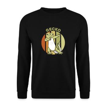 Eidechse Gekkota Kronengecko Experte Leopardgecko - Unisex Pullover - Schwarz - Vorne - Alina (178cm) & Michal (187cm)