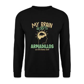Mon cerveau est composé à 95% de tatous Fée Rose Cingulata - Sweat-shirt Unisexe - noir - Devant - Alina (178cm) & Michal (187cm)