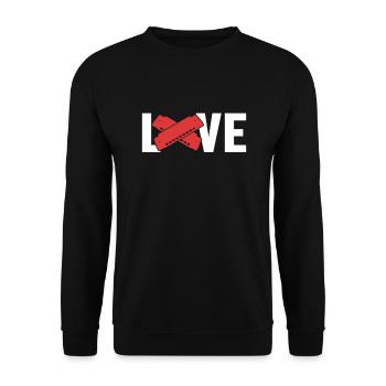 Love Mouth Harp Harmonist Harmonicist - Unisex Sweatshirt - black - Front - Alina (178cm) & Michal (187cm)