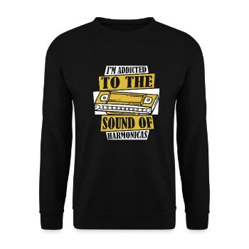 Accro au son des harmonicas et des harpes à bouche - Sweat-shirt Unisexe - noir - Devant - Alina (178cm) & Michal (187cm)