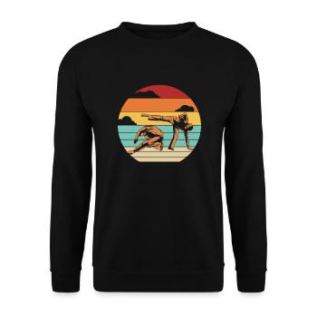 Professionnel de la danse rétro Capoeirista Ginga - Sweat-shirt Unisexe - noir - Devant - Alina (178cm) & Michal (187cm)