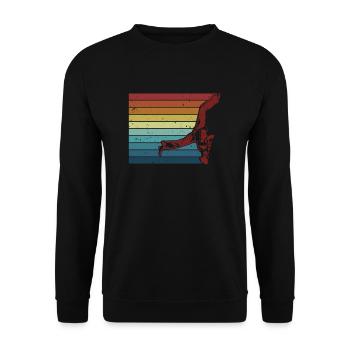 Rétro Ginga Capoeirista Professionnel de la Danse - Sweat-shirt Unisexe - noir - Devant - Alina (178cm) & Michal (187cm)