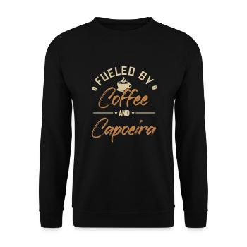 Alimenté par le café et la capoeira Capoeirista Ginga - Sweat-shirt Unisexe - noir - Devant - Alina (178cm) & Michal (187cm)