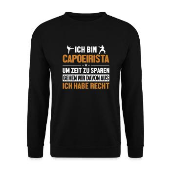 Capoeirista hat immer Recht Ginga Capoeirista - Unisex Pullover - Schwarz - Vorne - Alina (178cm) & Michal (187cm)