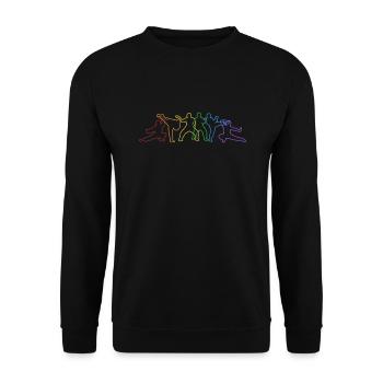 Capoeira LGBT Arc-en-ciel Capoeirista Ginga Danse - Sweat-shirt Unisexe - noir - Devant - Alina (178cm) & Michal (187cm)
