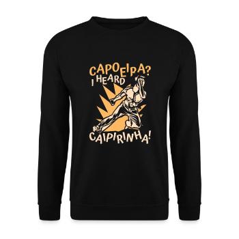Capoeira J’ai entendu Caipirinha Ginga Capoeirista - Sweat-shirt Unisexe - noir - Devant - Alina (178cm) & Michal (187cm)