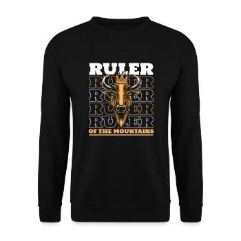 Ruler Of The Mountain Buffalo Bison d’Amérique - Sweat-shirt Unisexe - noir - Devant - Alina (178cm) & Michal (187cm)