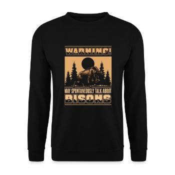 Peut parler spontanément des bisons Buffalo - Sweat-shirt Unisexe - noir - Devant - Alina (178cm) & Michal (187cm)