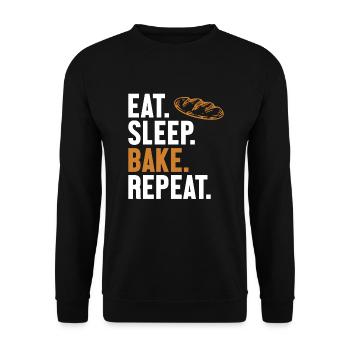 Manger Dormir Cuire Répéter la machine à pain Pâte à pain - Sweat-shirt Unisexe - noir - Devant - Alina (178cm) & Michal (187cm)
