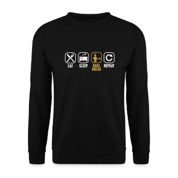 Eat Sleep Bake Bread Repeat Bread Dough Lover - Unisex Sweatshirt - black - Front - Alina (178cm) & Michal (187cm)