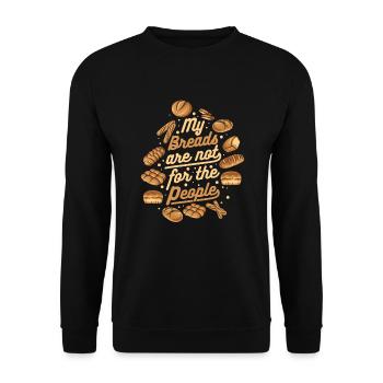 Meine Brote sind nicht für die Leute Brotbackautomat - Unisex Pullover - Schwarz - Vorne - Alina (178cm) & Michal (187cm)