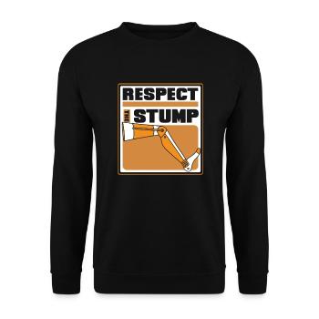 Respect The Stump Prosthesis Foot User Leg - Unisex Sweatshirt - black - Front - Alina (178cm) & Michal (187cm)